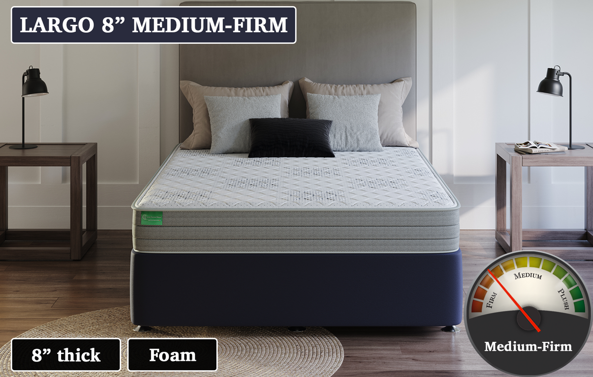 Largo 8" Medium-Firm, 53" x 72" mattress w/angle