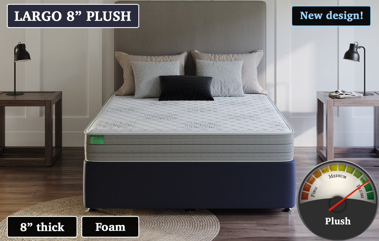 Largo 8" Plush, 58" x 80" + 22" x 58" mattresses w/ angle cut