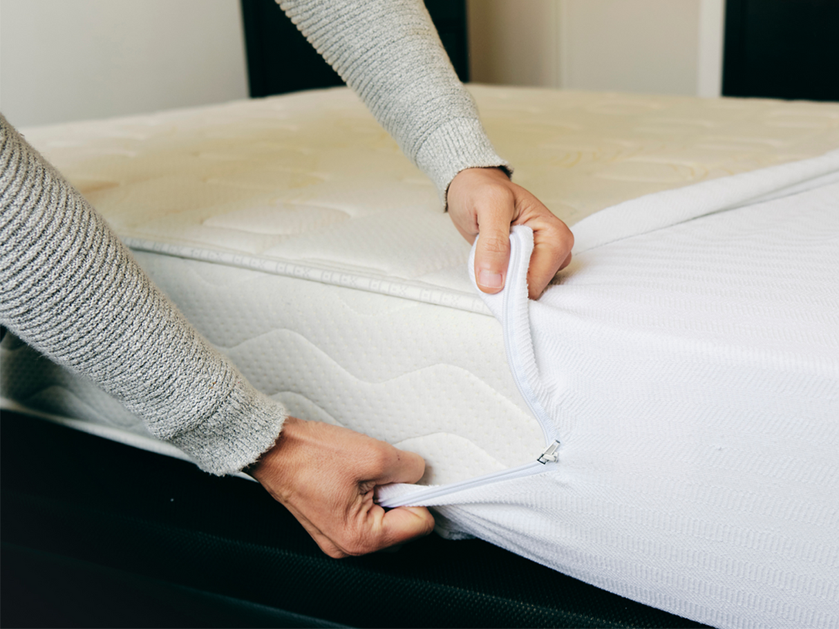 Zippered Mattress Protector - 72" x 78" x 8" w/ two angle cuts