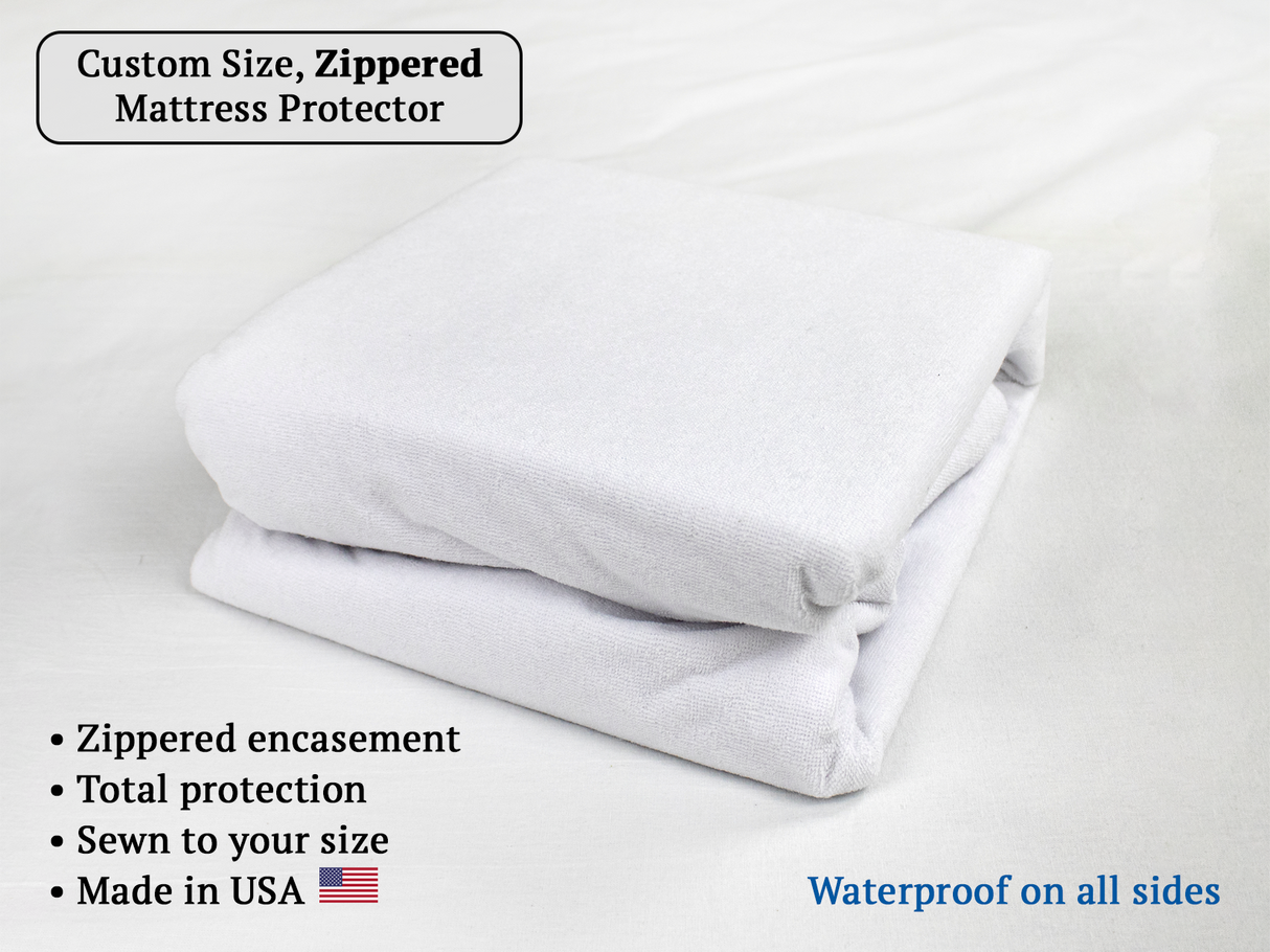 Zippered Mattress Protector - 72" x 78" x 8" w/ two angle cuts