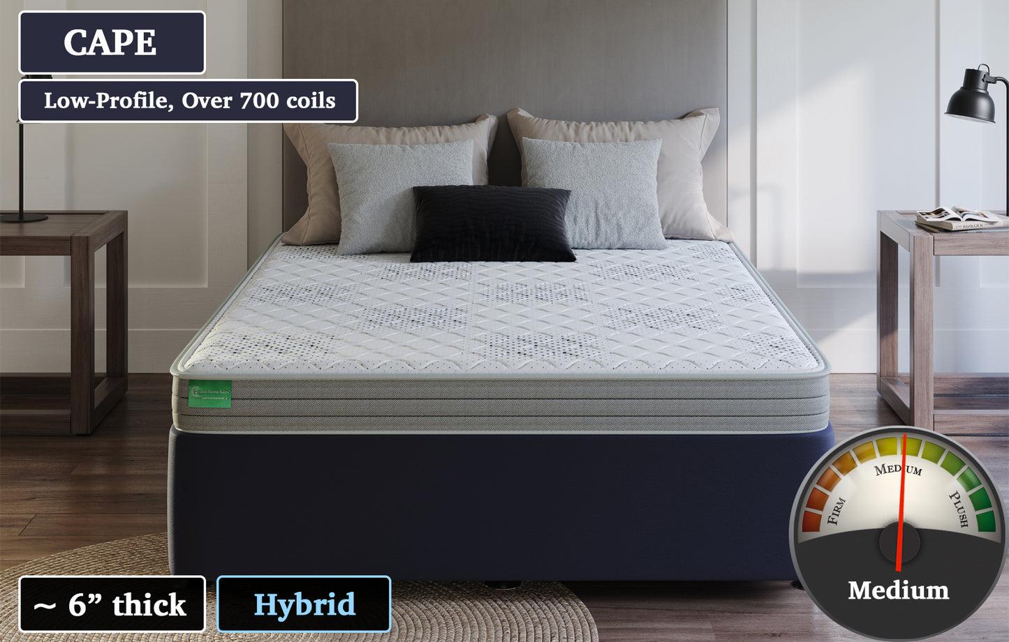 Cape Hybrid, custom mattress