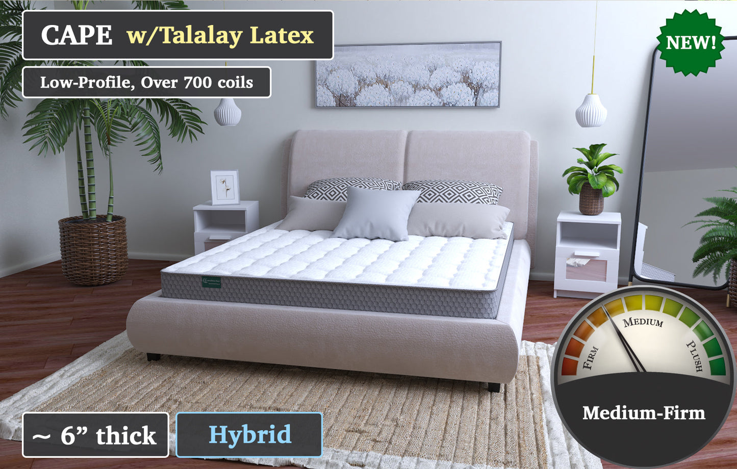 Cape w/ Talalay Latex - 71" x 83" x 7" (w/ 3/4" firm padding)