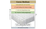 Cocoa Medium (custom foam design) - 69" x 75" x 8" mattress w/ two radius corners & two angles