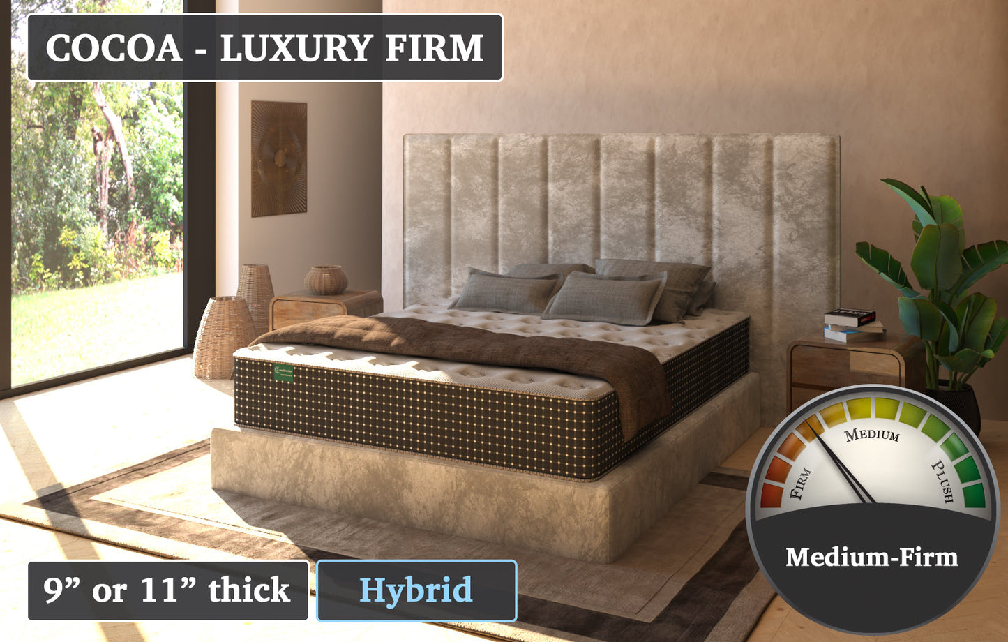 Cocoa - Luxury Firm, 63" x 79" x 9" mattress