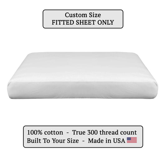 Fitted Sheet Only - 31" x 82" x 6" w/ 2 angles (White)