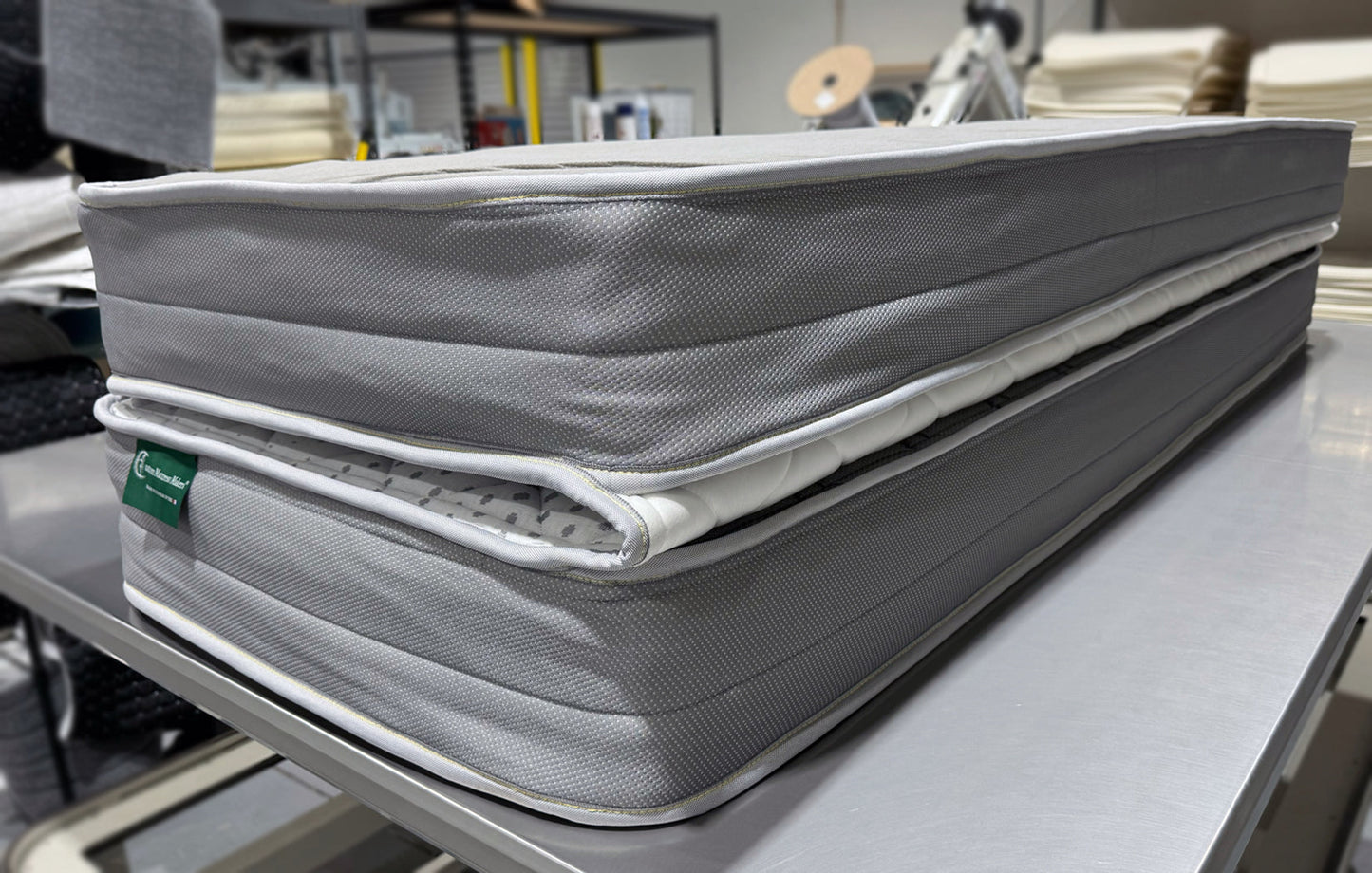 Hinged, custom coil mattress - 44" x 75" w/ 2 angle cuts