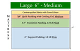 Largo 6" Medium, custom mattress