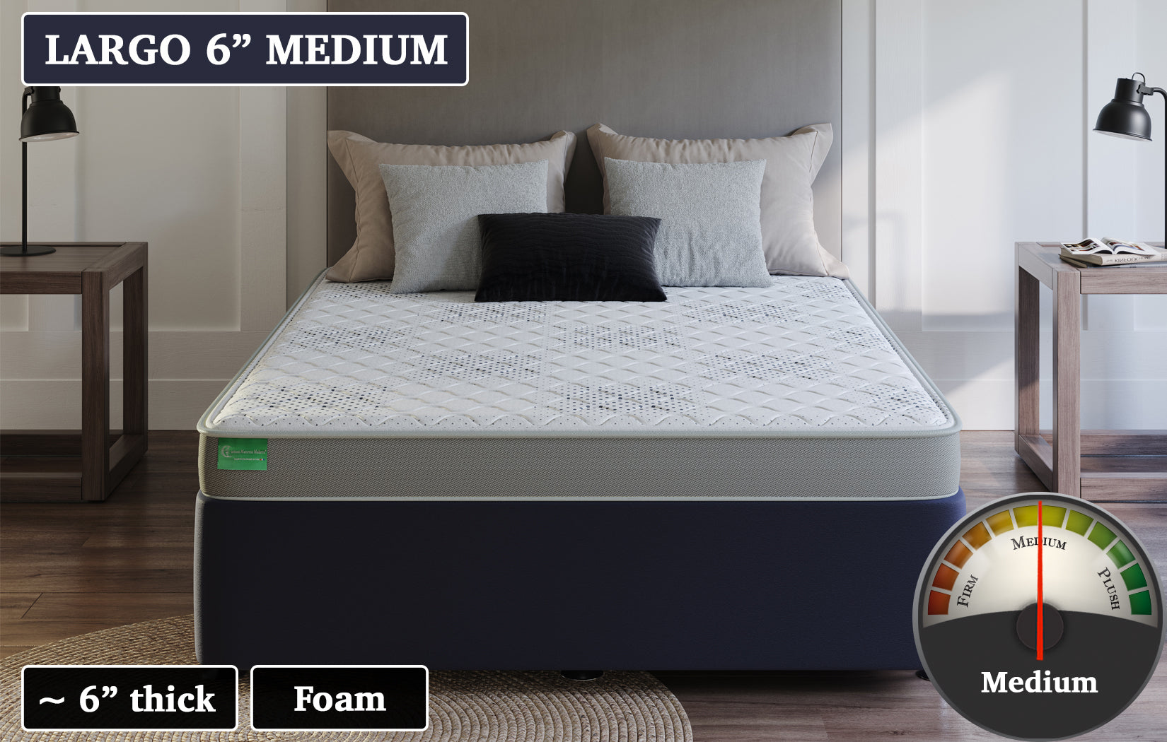 Largo - 6 Inch Medium Custom Mattress | Custom Mattress Makers